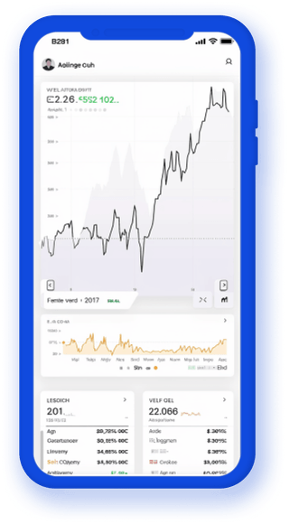 Crypto portfolio tracker on mobile displaying live statistics in real time